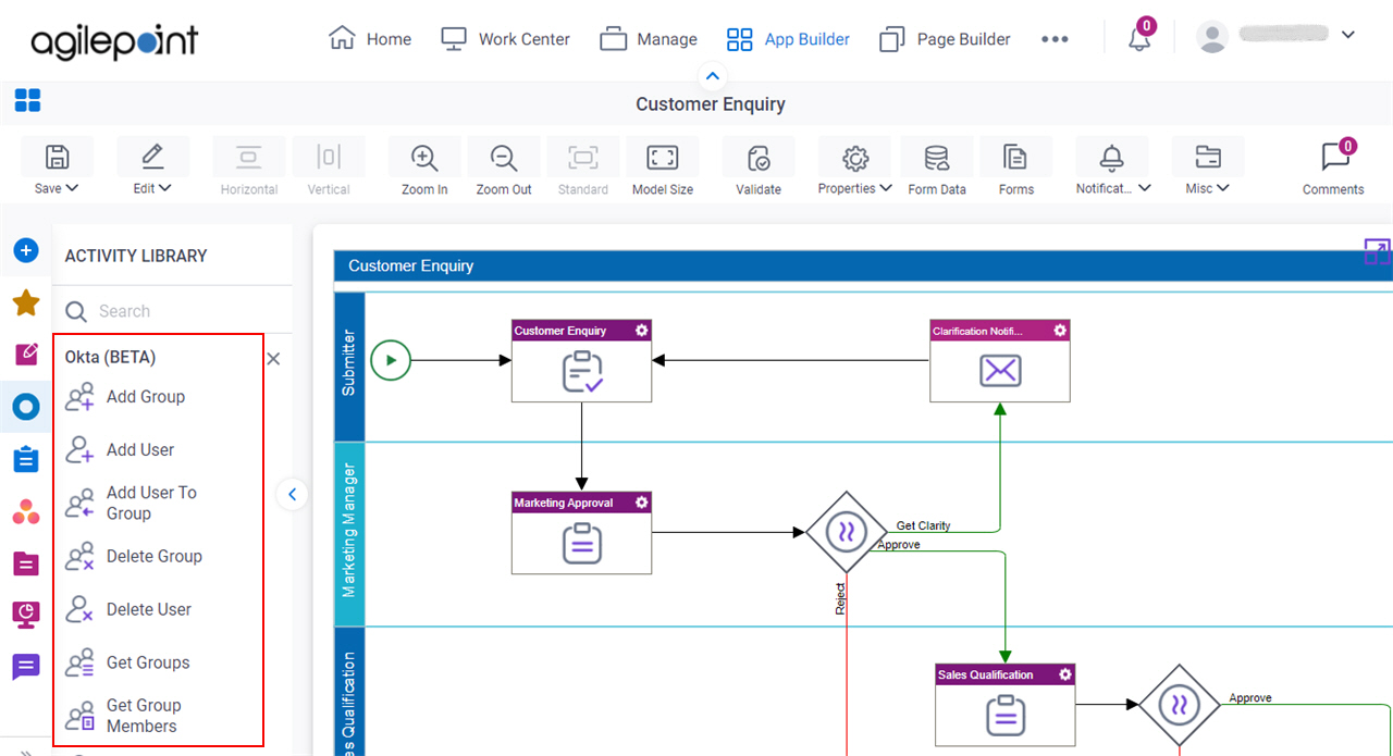 Process Activities for Okta