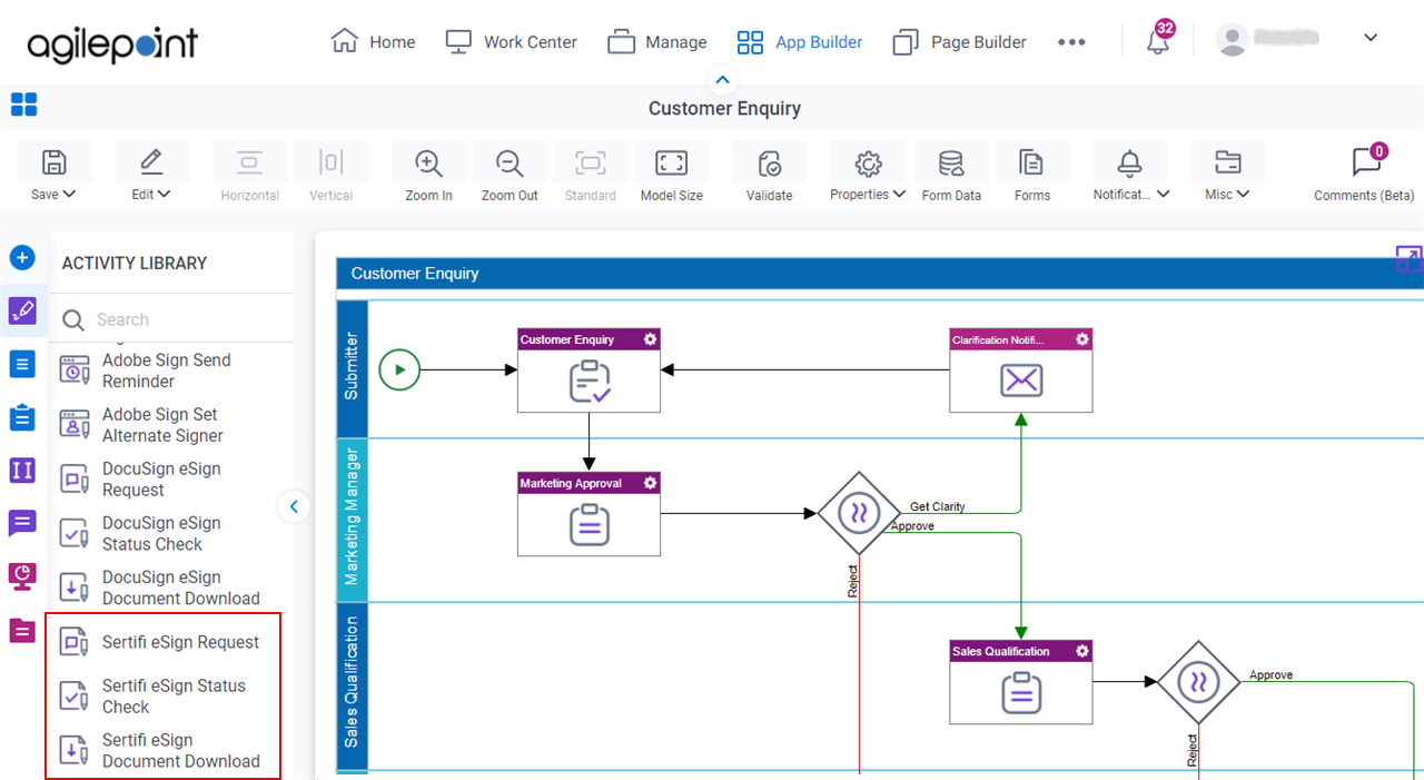 Process Activities for Sertifi