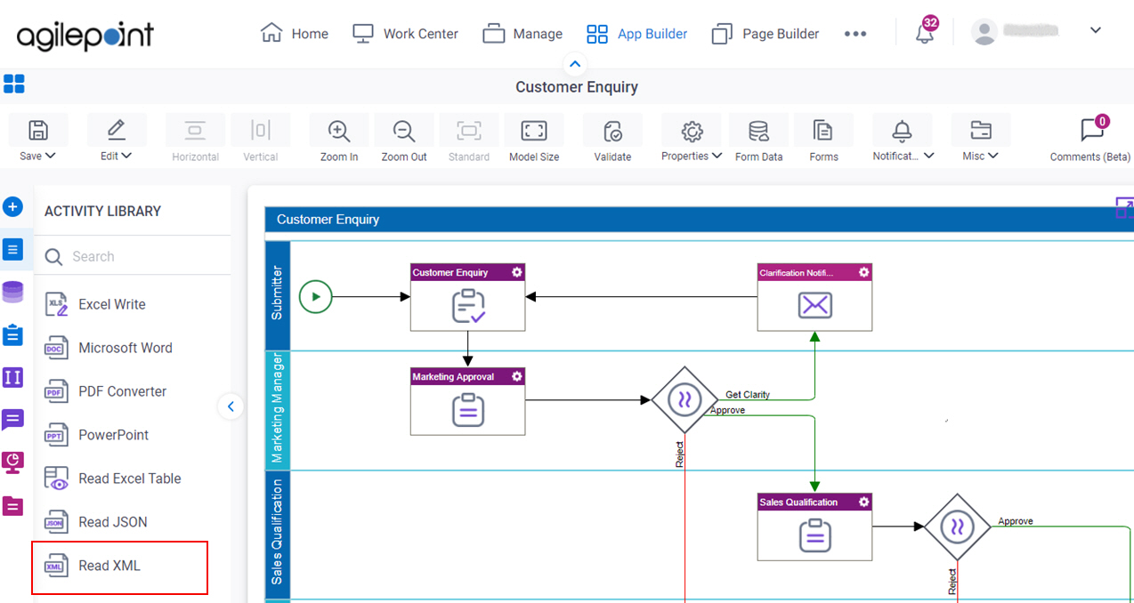 Process Activities for XML