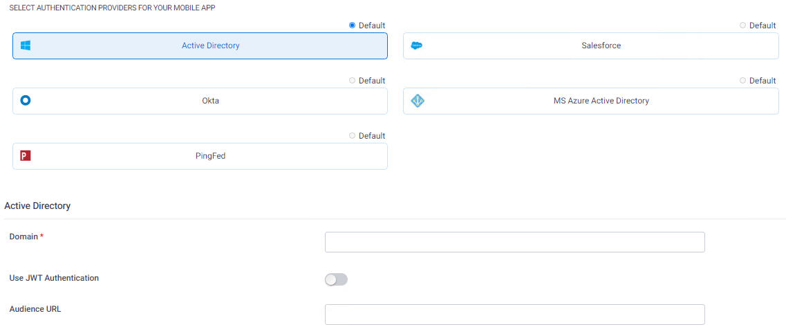 Active Directory Configuration screen