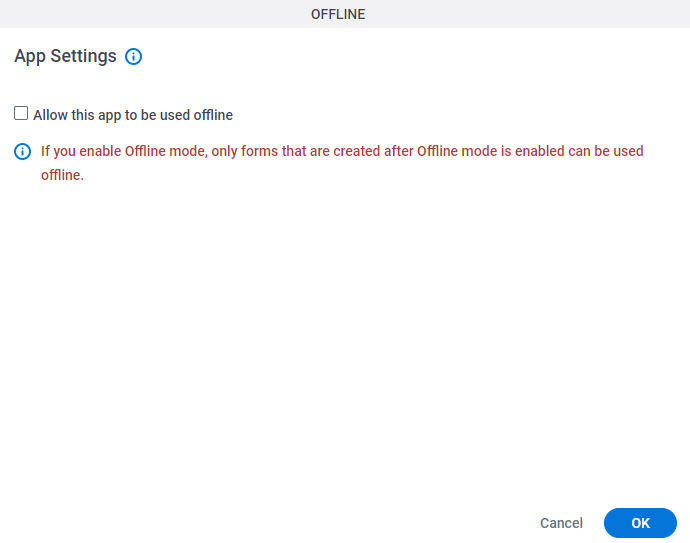 Offline Forms screen
