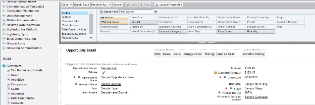 Opportunity Detail screen in Salesforce