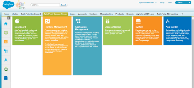 AgilePoint Manage Center screen