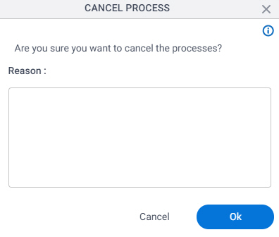 Cancel Process screen