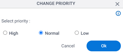 Change Priority screen