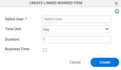 Create Linked Work Item screen