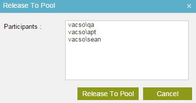 Release To Pool screen