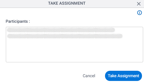 Take Assignment screen
