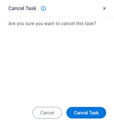 Cancel Task screen
