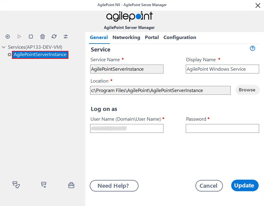 Select AgilePoint Server Intance