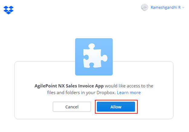 Allow DropBox App