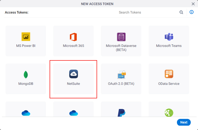 Select NetSuite App Token
