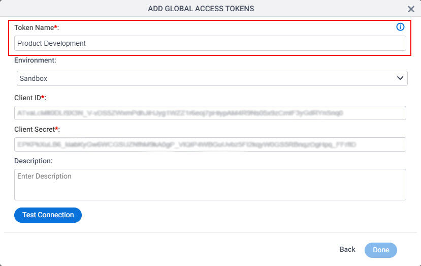 PayPal Access Token screen