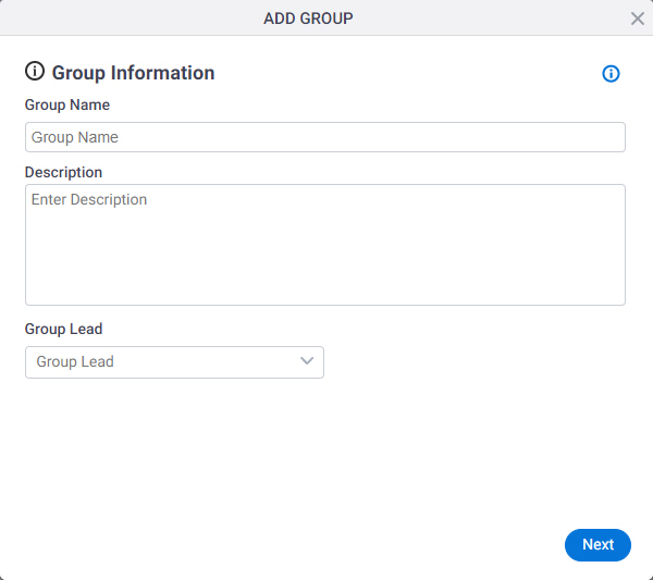 Add Group screen