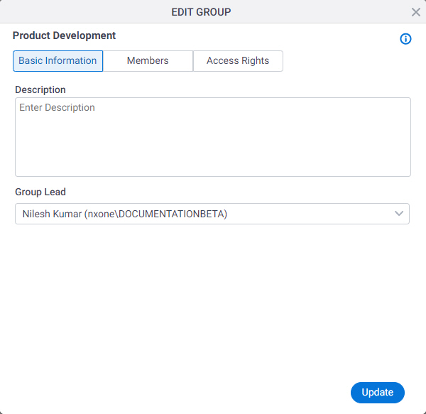 Edit Group Basic Information tab
