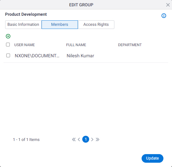 Edit Group Members tab