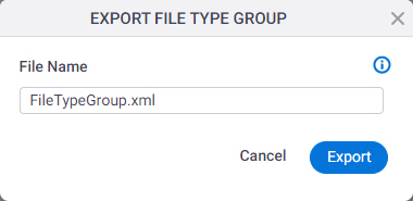 Export File Type Group screen