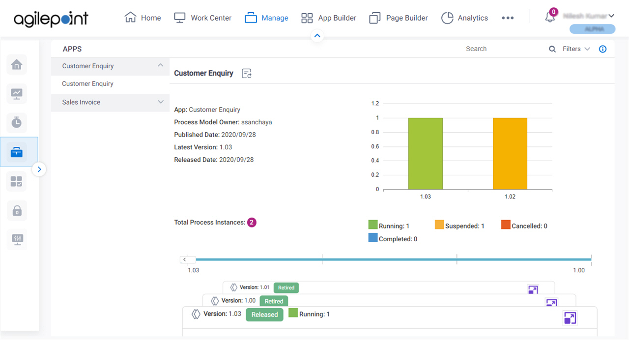 App Management screen