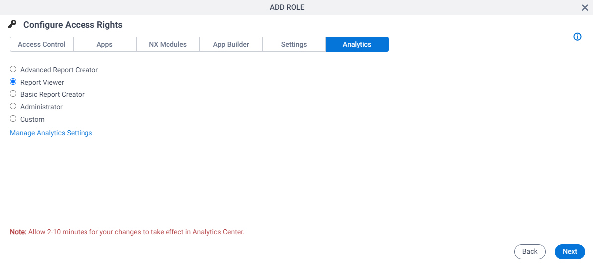 Configure Access Rights Analytics tab