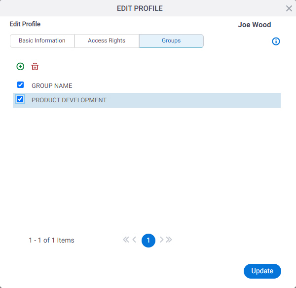 Edit Profile Groups tab