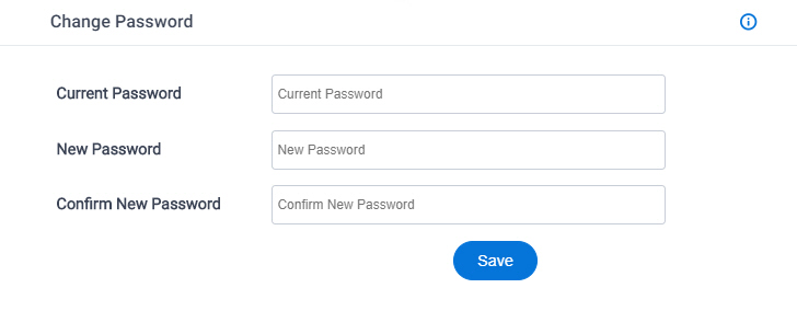 Change Password screen