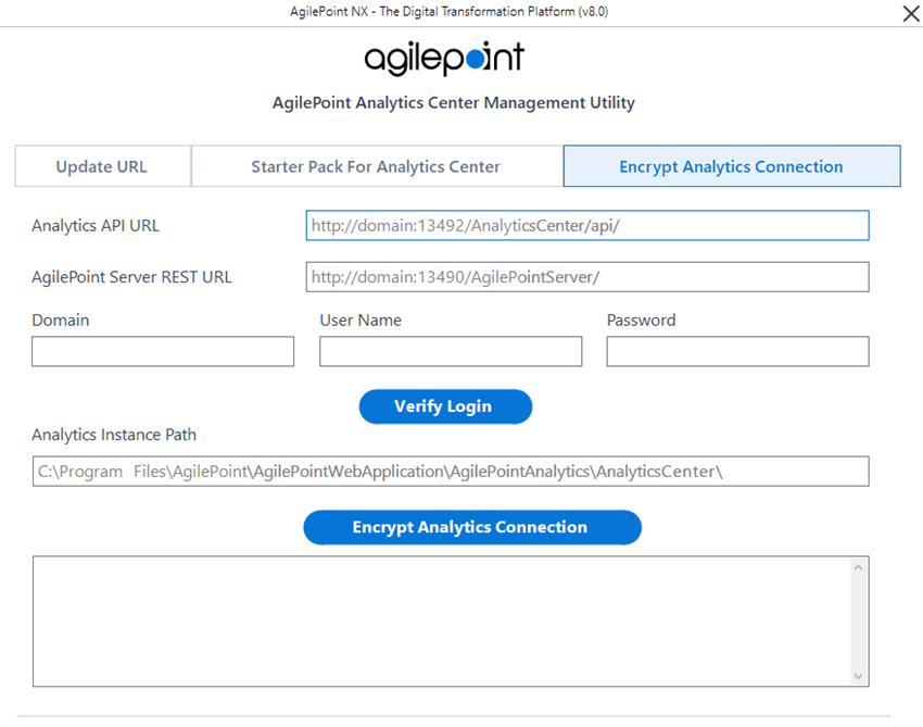 Encrypt Analytics Connection tab