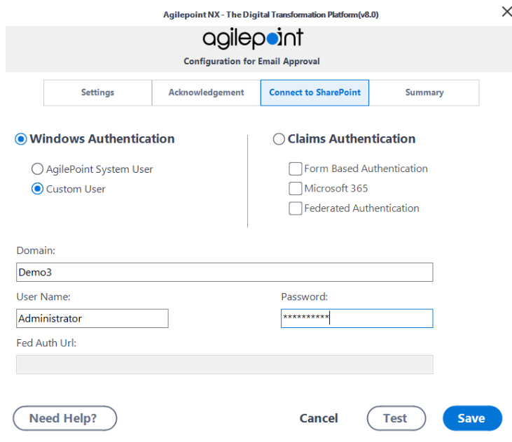 Connect to SharePoint tab