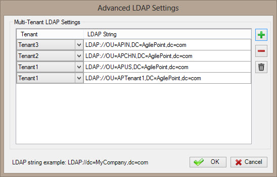 Advanced LDAP Settings screen