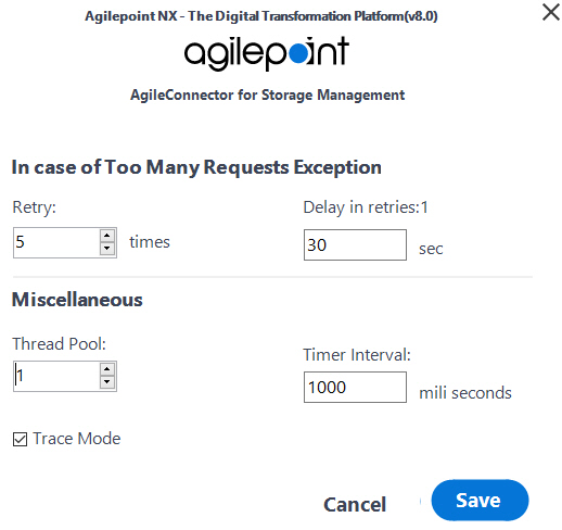 Storage Management Configuration screen
