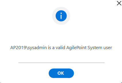 AgilePoint Data Services Authentication Successful Message screen