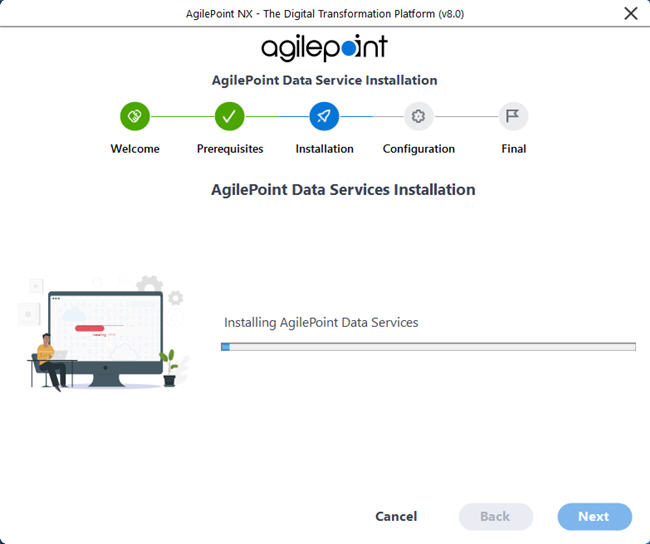 AgilePoint Data Services Installation Start screen