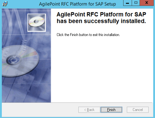 AgilePoint SAP Connector Installation Completed screen