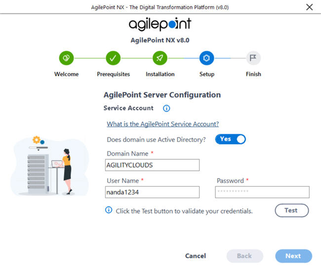 AgilePoint Server Configuration screen