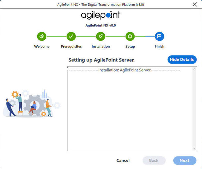Setting Up AgilePoint Server screen