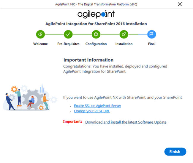 Installation Deployment and Configuration Completed screen SharePoint