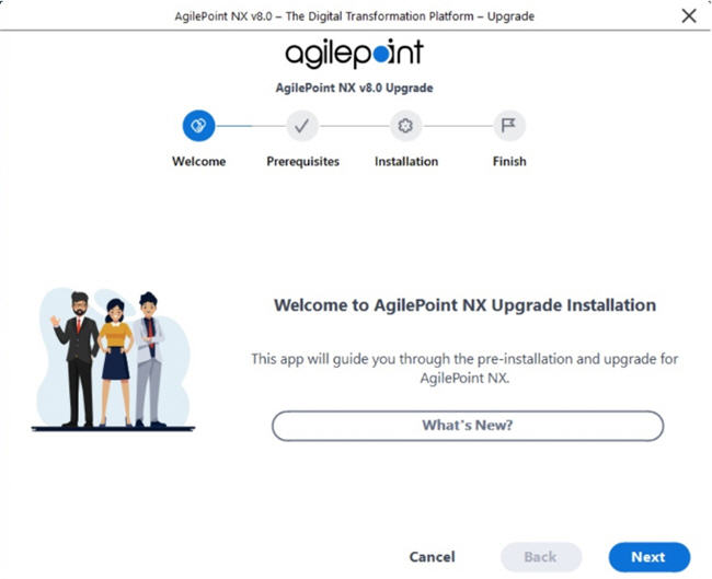 Welcome To AgilePoint NX Software Update Installation screen
