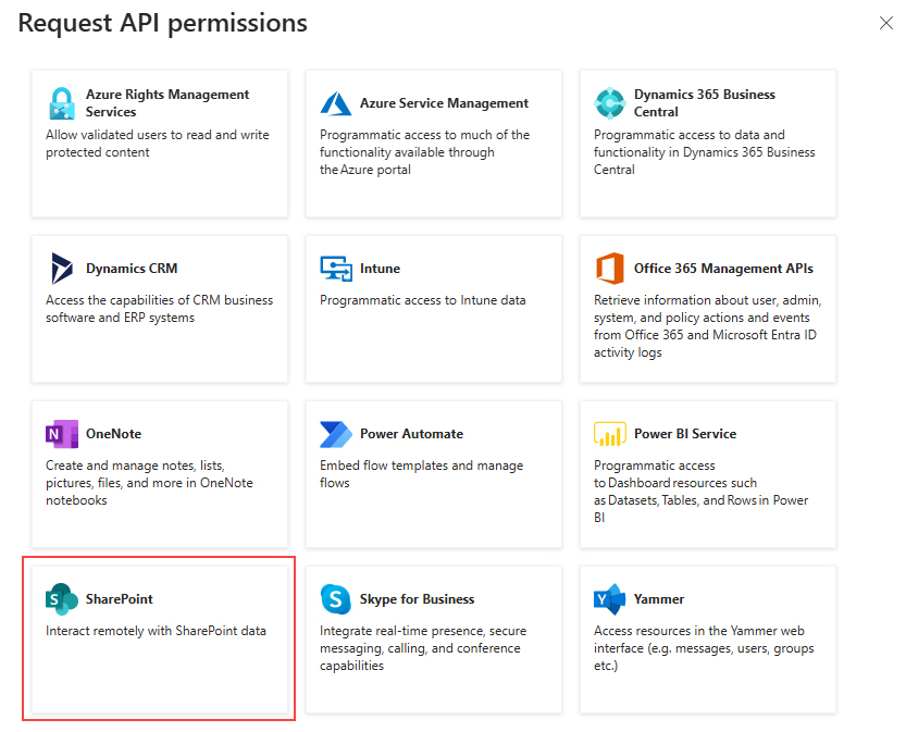 Click SharePoint