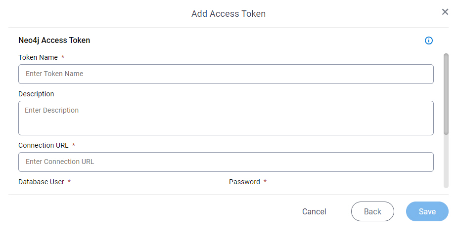 Neo4j Access Token Configuration screen