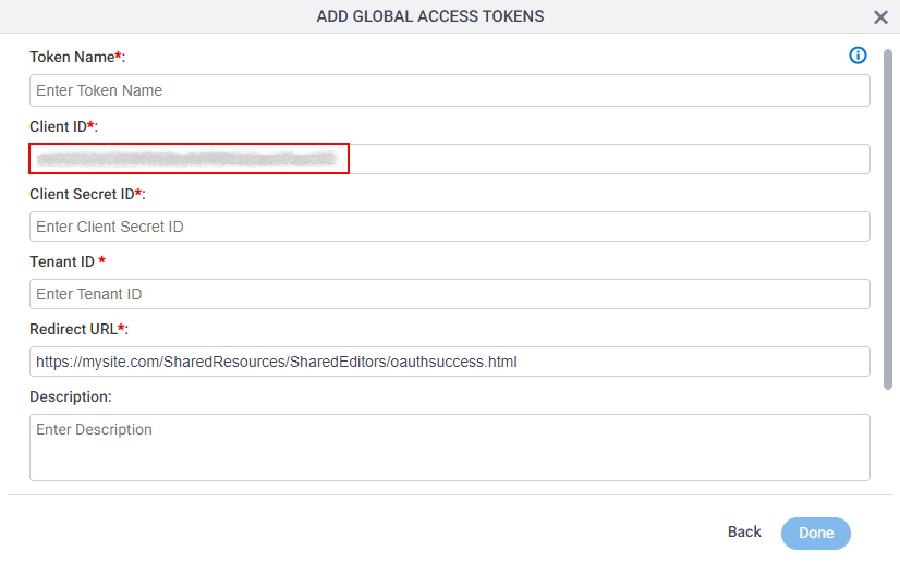 OneDrive for Business Access Token screen