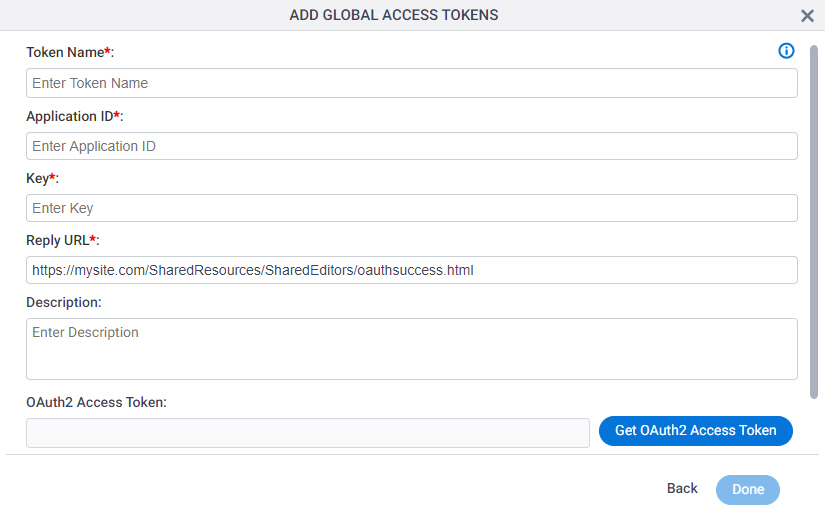 Power BI Global Access Token screen