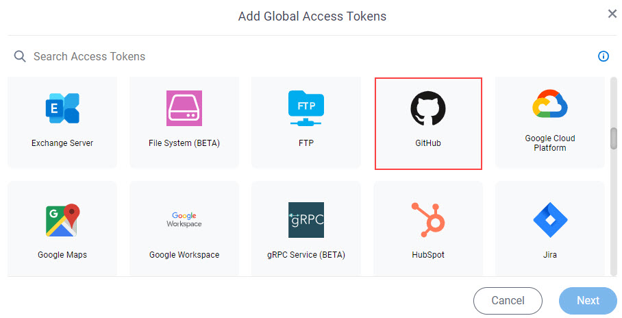 Select GitHub Access Token