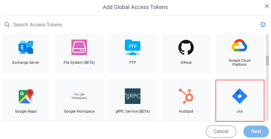 Select Jira Access Token