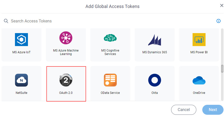 Select ServiceNow Access Token