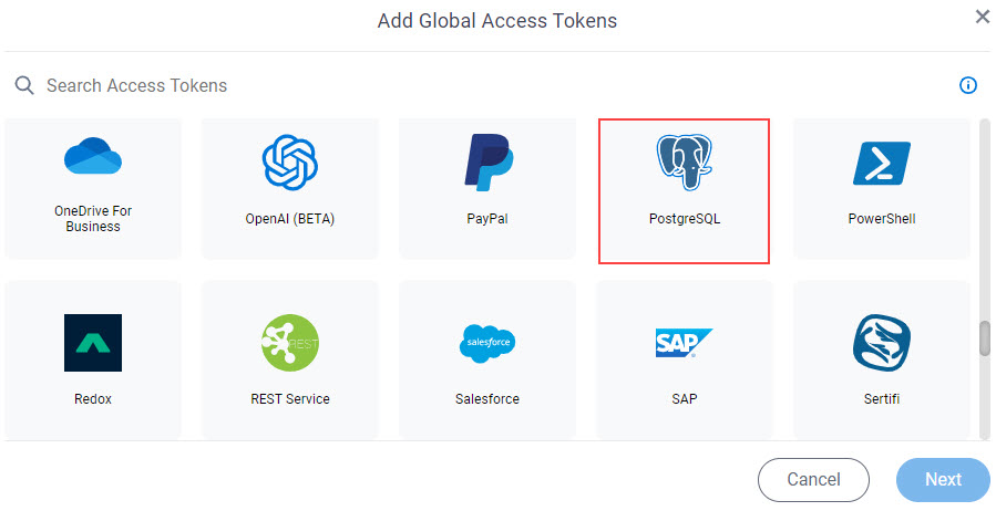 Select PostgreSql Access Token