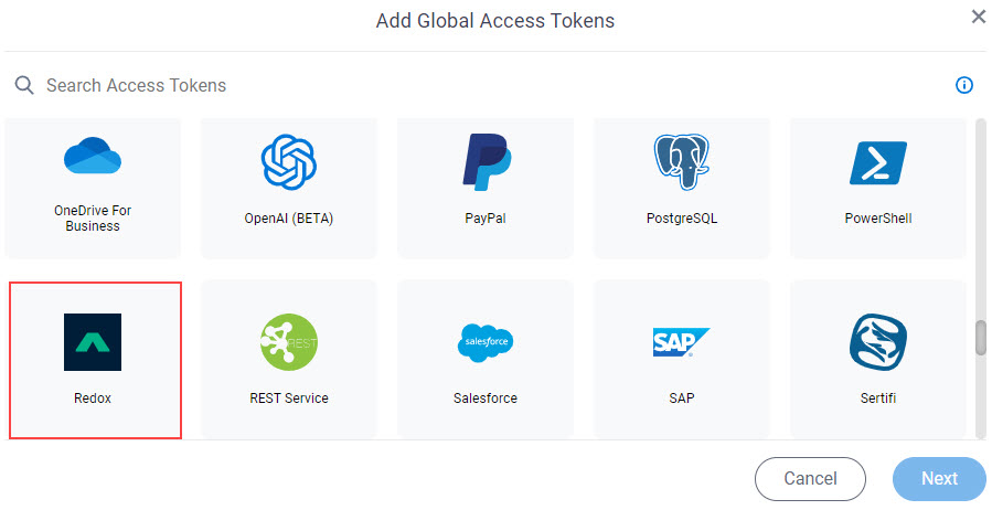 Select ServiceNow Access Token