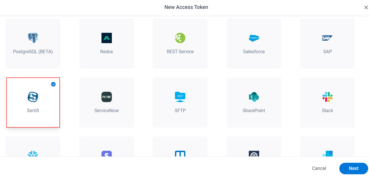 Select Sertifi App Token