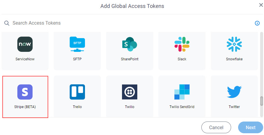 Select Stripe Access Token