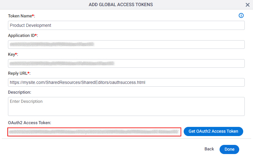 Power BI Access Token screen