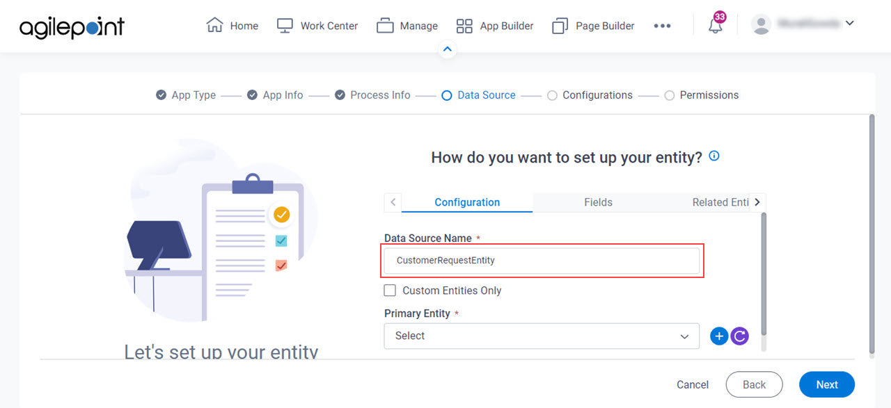 How do you want to set up your entity? screen