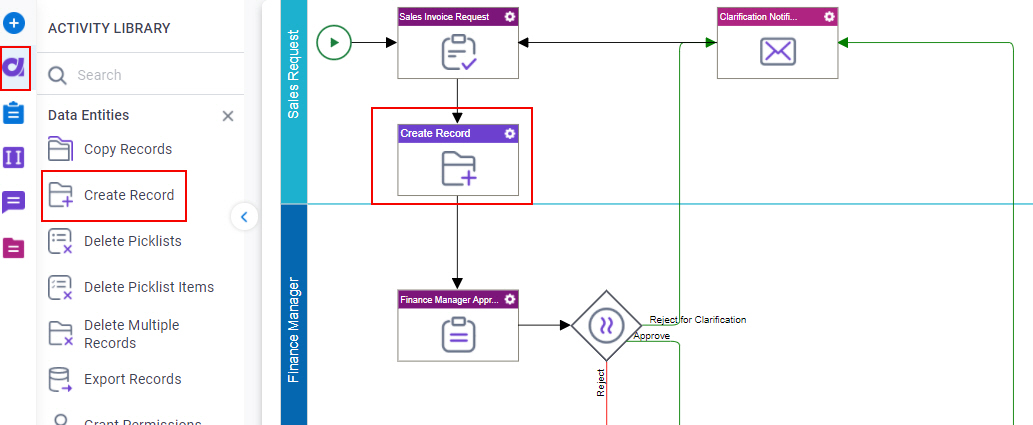 Create Record activity